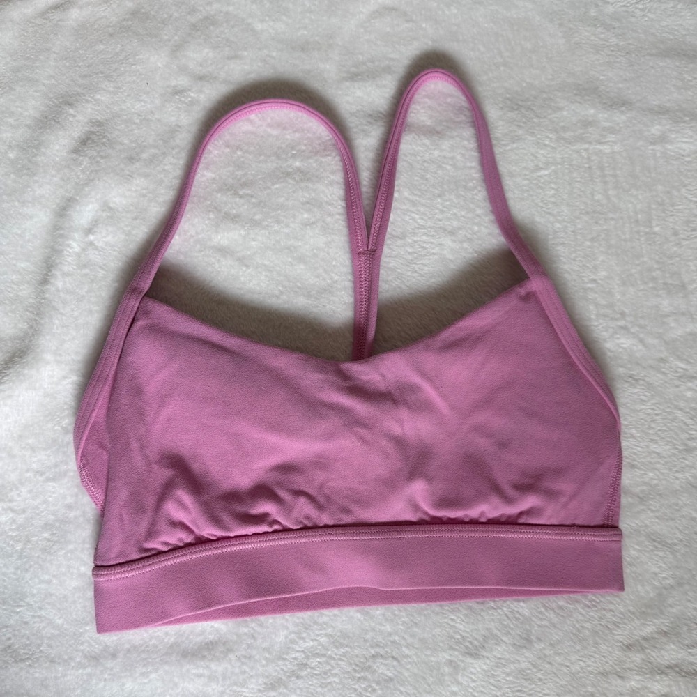 Lululemon Flow Y Bra Nulu Pink Yoga Sports Bra Size 2 - Picture 4 of 7
